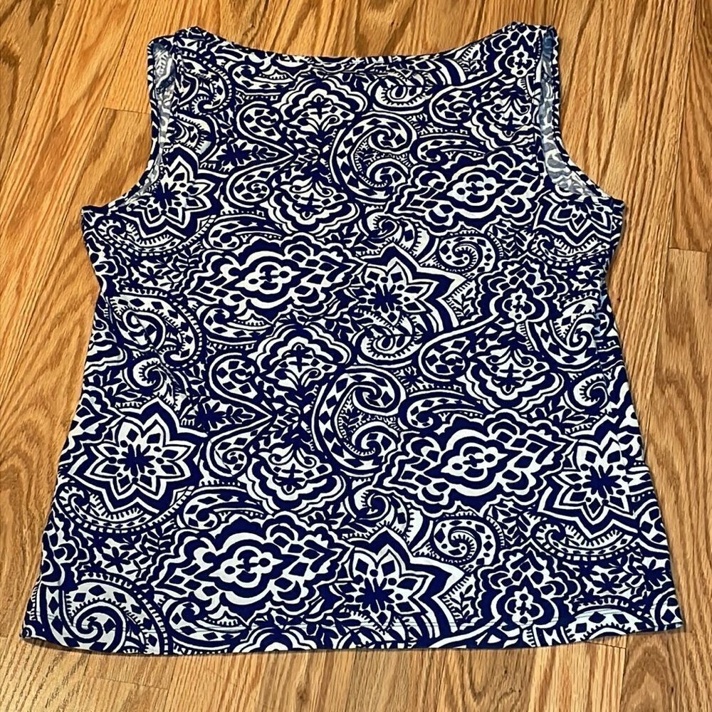 LandsāĀ EndāTankāTop,āNavyāBlueāPrint,āSmall - Picture 5 of 5